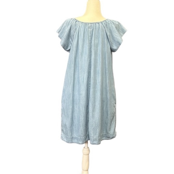 GAP Flutter Sleeve Swing Dress in Tencel Size Small - Picture 6 of 9